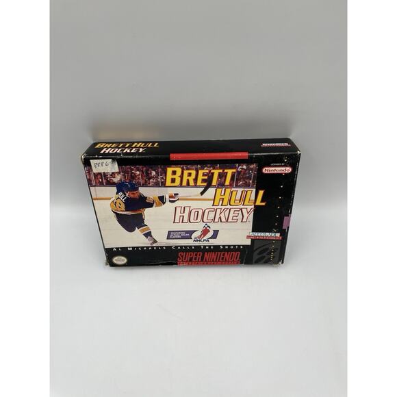 Brett Hull Hockey SNES) Box/ Manual/ Game/Extras Complete!! - Picture 2 of 10